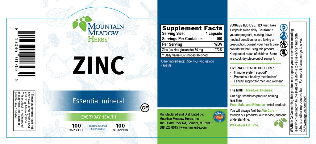 Zinc 30 mg (100 ct) - MMH